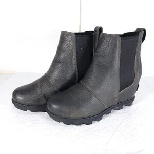 Sorel Women's Joan of ArcticII US5,5 gray Leather Waterproof Wedge Chelsea Boot